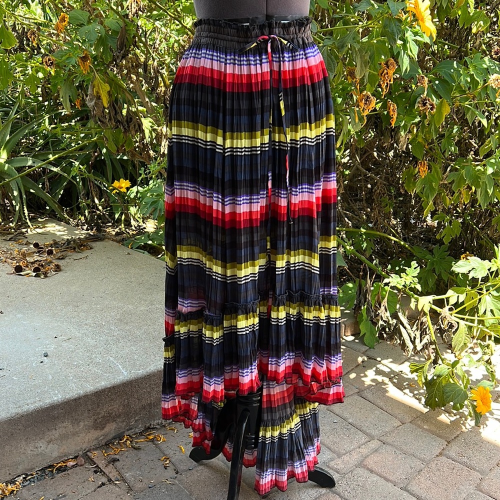 Multicolor Stripped Free People High Low skirt. Size S
